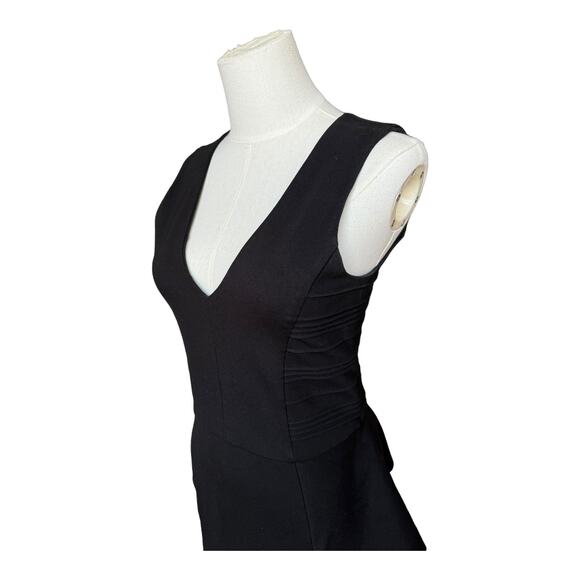 Parker Peplum Bodycon Black ribbed sides Sleeveless Dress size XS - Picture 14 of 15